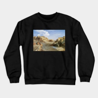 An Indian Pueblo, Laguna, New Mexico by Thomas Moran Crewneck Sweatshirt